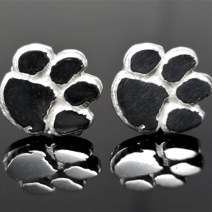 Clemson Tiger Paw Sterling Silver Post Earrings